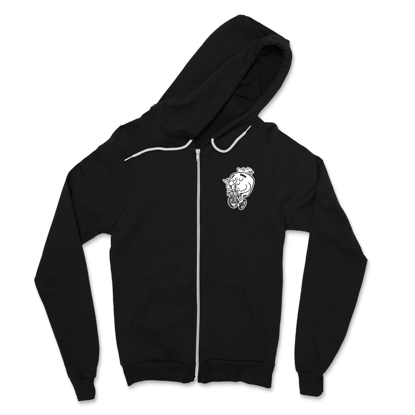 Chain & Spoke Black Full-Zip Hooded Sweatshirt (Long Sleeve)